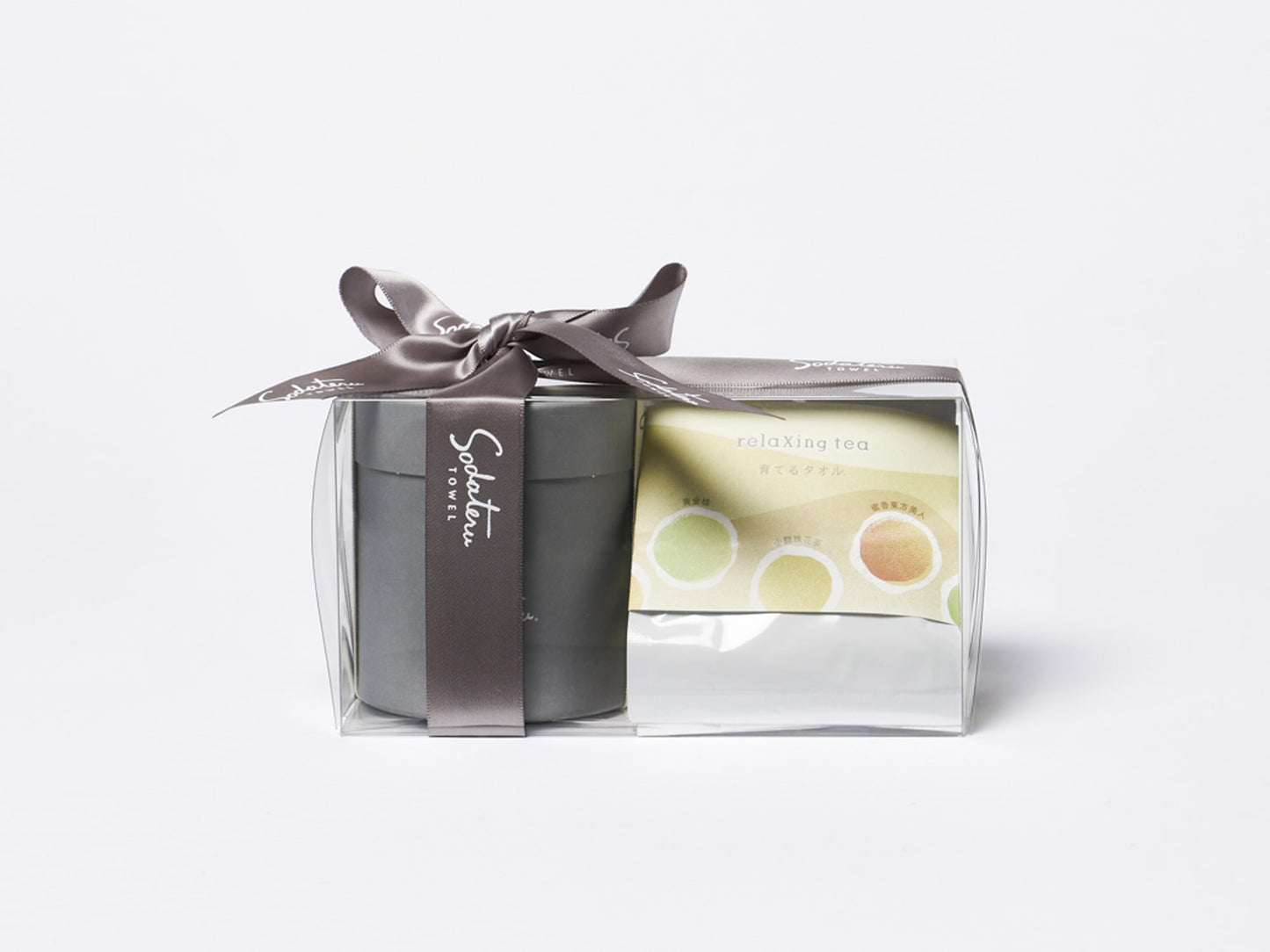 feel プチハンドタオル+遊茶 relaxing tea(2包)ギフトセット