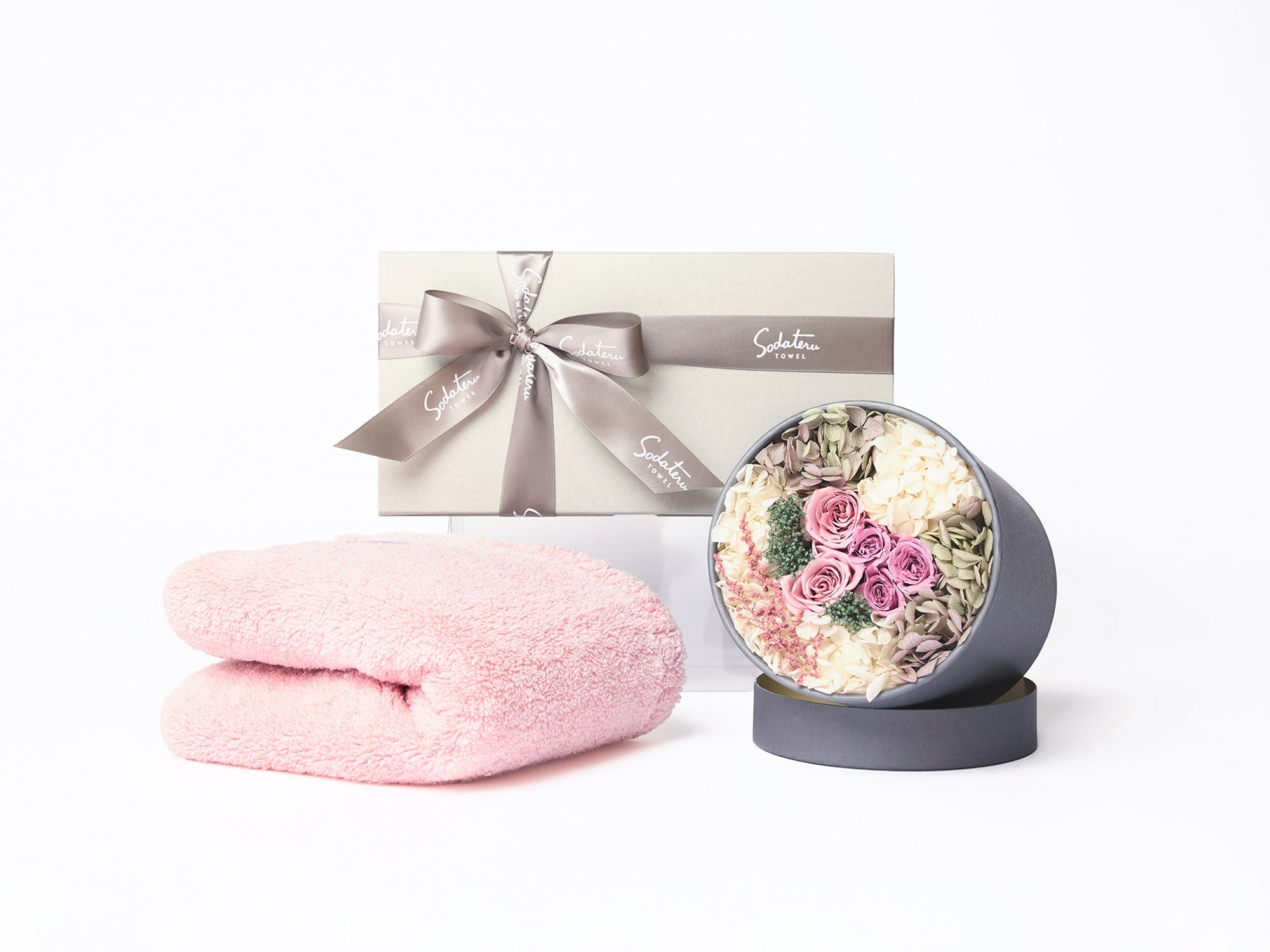 プリザードフラワー　雑貨 feel DECOR M フェイスタオル＋プリザーブドフラワー('26 新色・母の