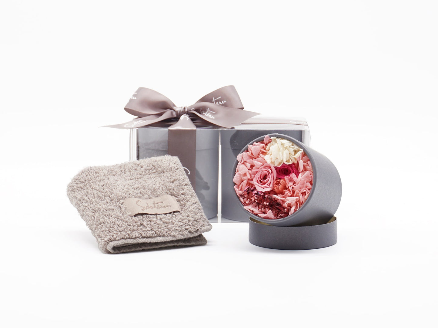 feel DECOR Ｓ プチハンドタオル＋プリザーブドフラワー