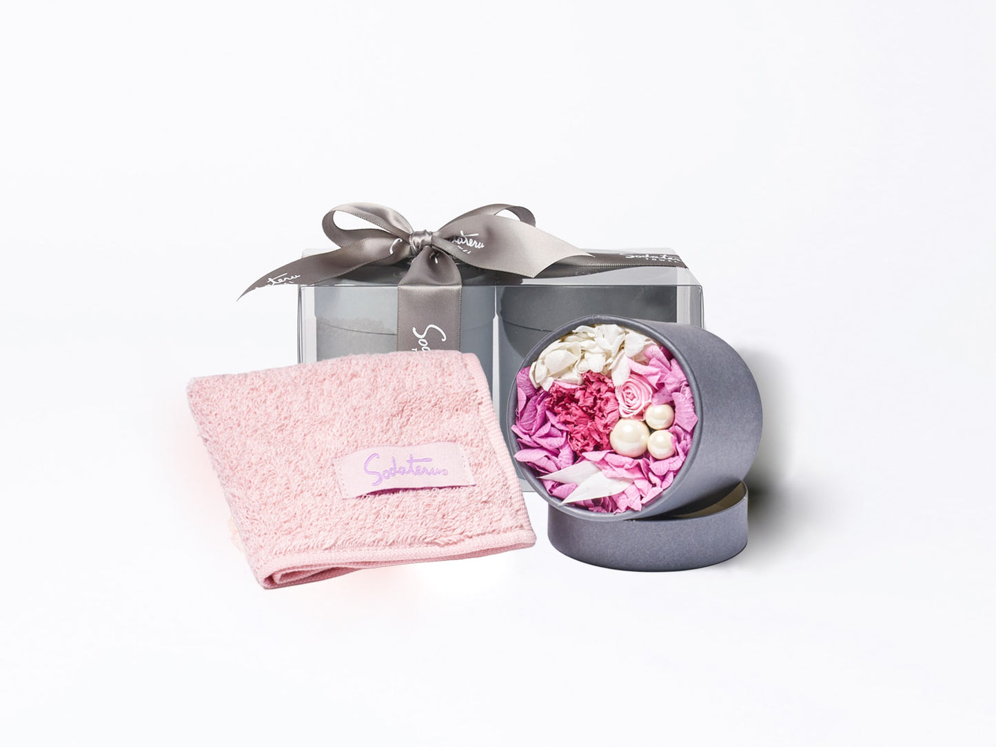 feel DECOR Ｓ プチハンドタオル＋プリザーブドフラワー