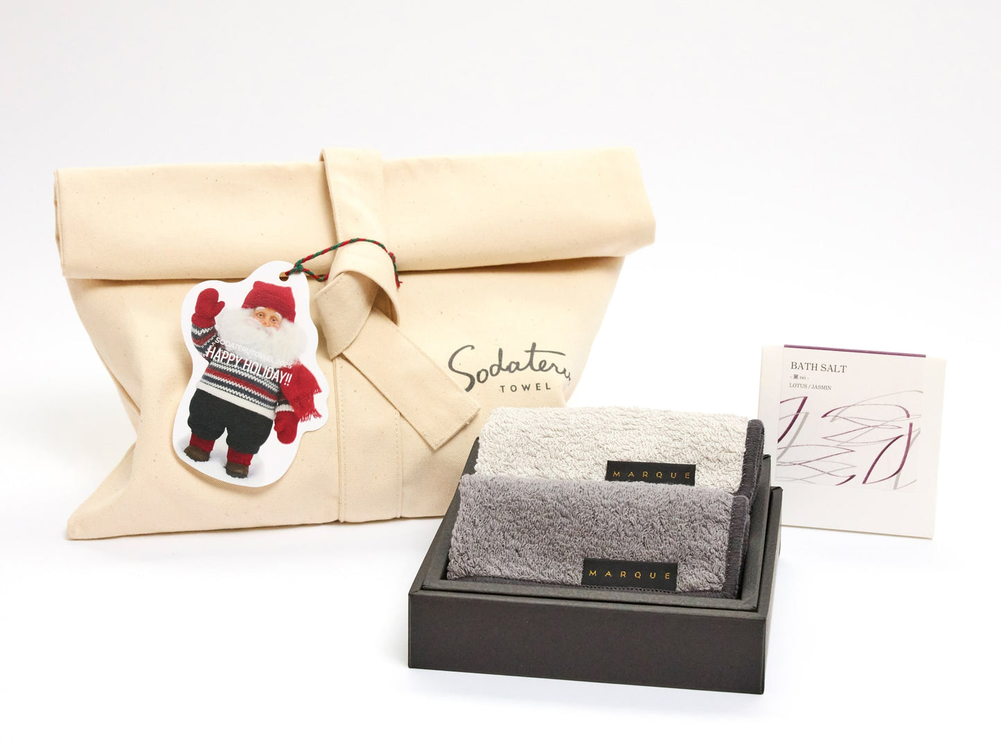 MARQUE ホリデーバッグ（クリスマス限定ギフトセット：ハーフハンドタオル2枚＋バスソルト）