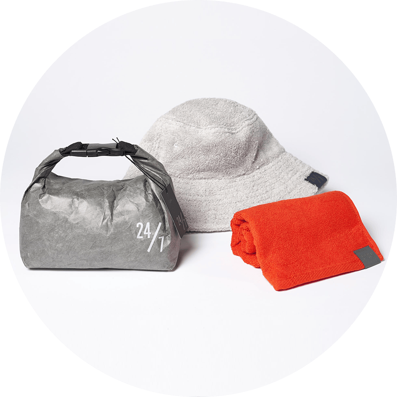 24/7 サウナセット（32×89 タオル+towel bucket+タイベック スタッフバッグ）